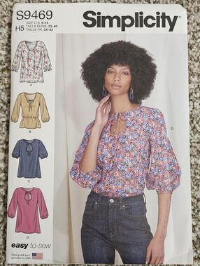Simplicity Floral Peasant Blouse Pattern #S9469